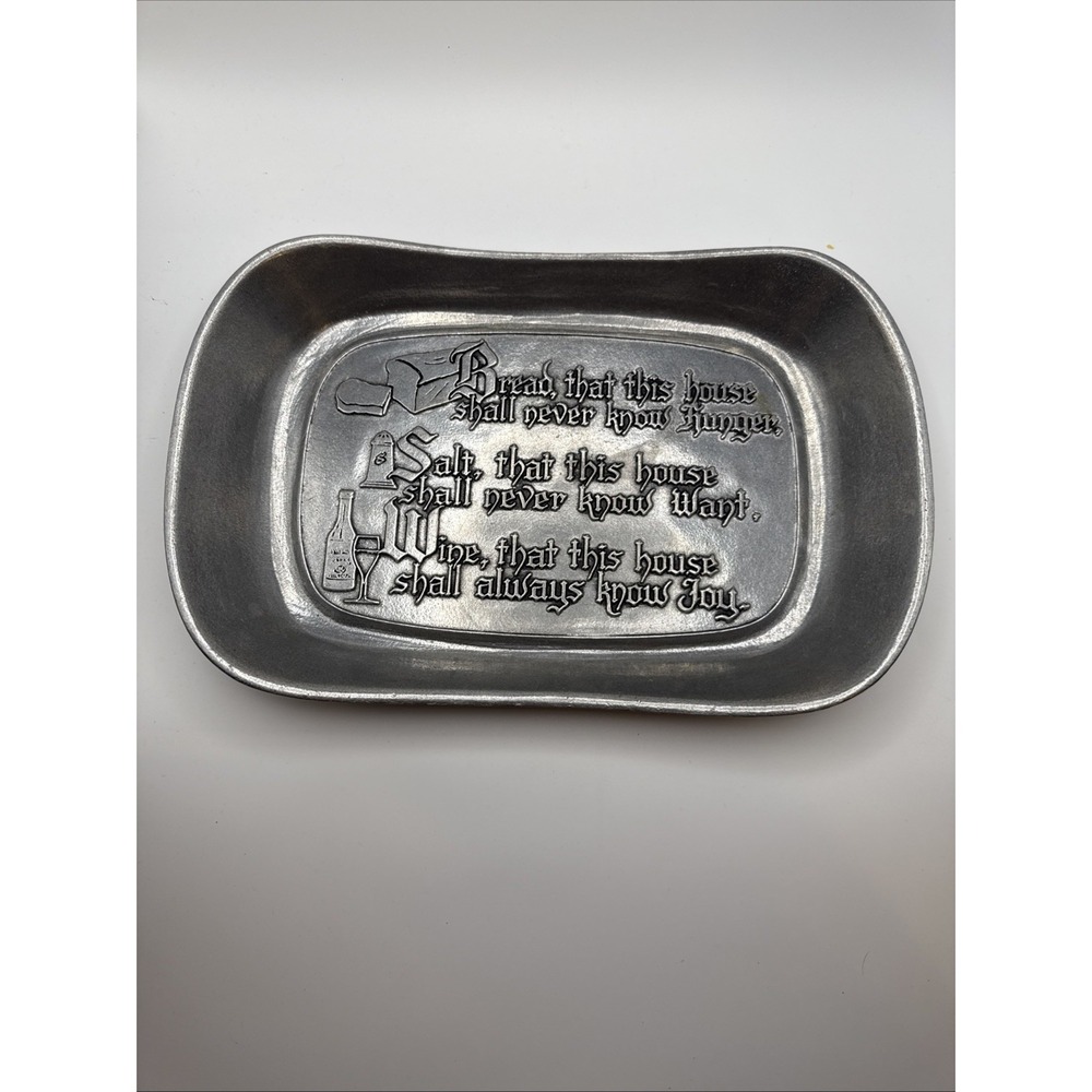Vtg SILVER Wilton Pewter Serving Tray Religious Catholic Columbia, PA‎